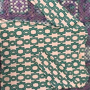 Chico’s size 1 3/4sleeve boat neck. Green/white